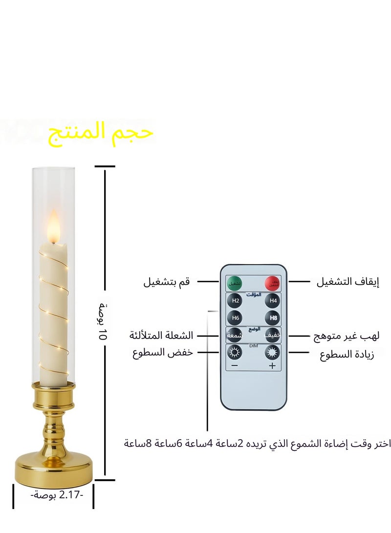 نيوب 6 قطع شموع بدون لهب مع مؤقت عن بعد، شموع LED وامضة مع ضوء سلسلة نجمية مدمجة، شموع إلكترونية رومانسية، قاعدة ذهبية، تعمل بالبطارية، مجموعة شموع زخرفية للمنزل، الزفاف، حفلات العشاء، المهرجانات - Image 3